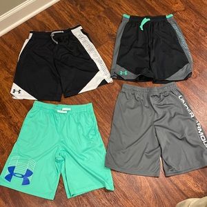 Lot of 4 Under Armour boys youth large shorts